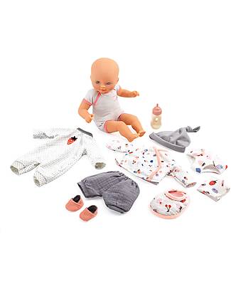 Djeco Bambola Vanille e la sua Valigia Magica con Tutti gli Accessori - Pomea Collection - 32 cm - 18m+ Bambole