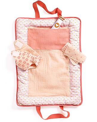 Djeco Borsa fasciatoio per Bambole - Pomea - Rosa - 43 x 31 cm Accessori Bambole