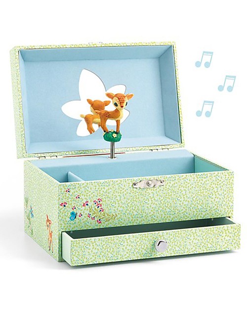 Djeco Carillon Portagioie con Cassetto e Specchietto - Cerbiatto Carillon