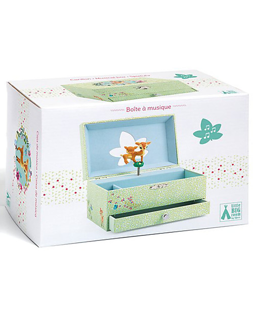 Djeco Carillon Portagioie con Cassetto e Specchietto - Cerbiatto Carillon