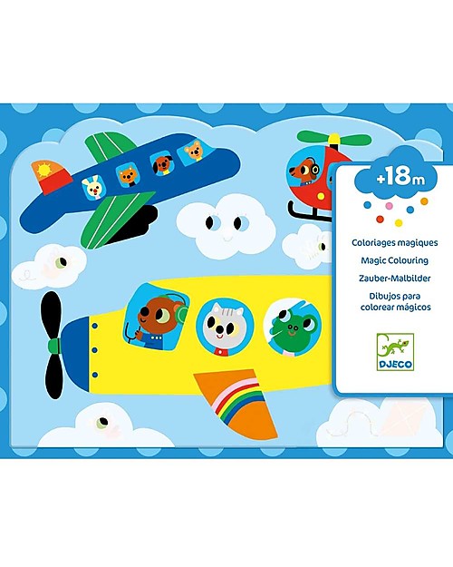 Djeco Cartoncini da Colorare con Penne ad Acqua! Disegnare e Colorare