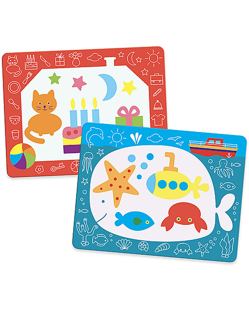 Djeco Cartoncini Magici da Colorare con Penna ad Acqua - Magic Scribbles Disegnare e Colorare