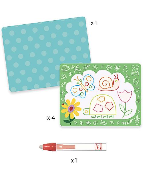 Djeco Cartoncini Magici da Colorare con Penna ad Acqua - Magic Scribbles Disegnare e Colorare