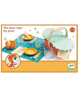 Djeco Cesto da Pic-Nic con Accessori - Legno Giochi Per Inventare Storie