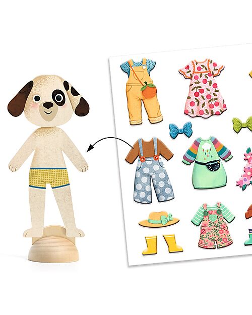 Djeco Collage Con Adesivi - Bonjour Paris - dai 3 Anni Adesivi e Timbri