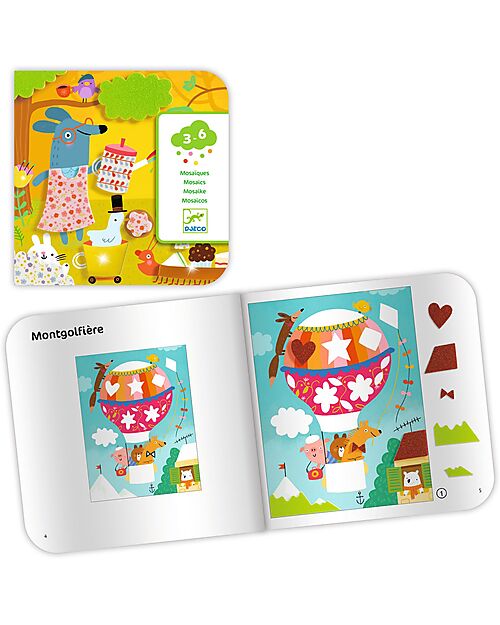 Djeco Collage per Bambini - Foam Fun - Include Fogli Adesivi Giochi Creativi