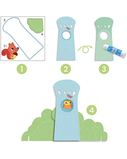 Djeco Collage per Bambini - Garden Pals - Include la Colla Giochi Creativi