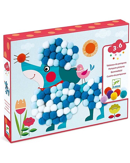 Djeco Collage per Bambini - Un'esplosione di Pompon! Giochi Creativi