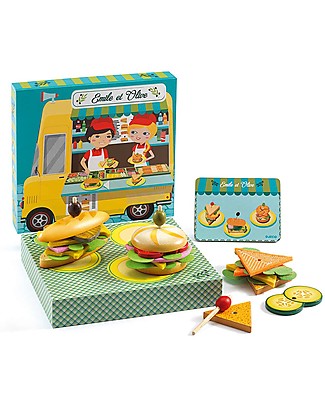 Djeco Crea i Panini con Emile e Olive - Legno Cibo Giocattolo
