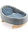 Djeco Culla a Dondolo per Bambola Pomea in Cotone - 39x20x27cm - Include Cuscino e Copertina Accessori Bambole
