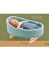 Djeco Culla a Dondolo per Bambola Pomea in Cotone - 39x20x27cm - Include Cuscino e Copertina Accessori Bambole
