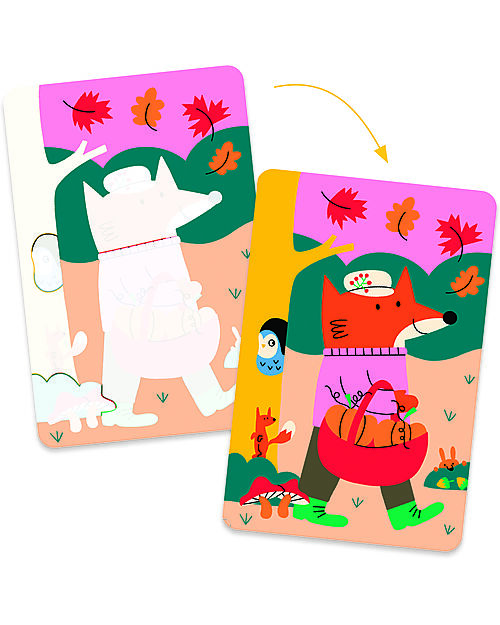 Djeco Disegni Da Colorare Magici con Penna ad Acqua - 4 Stagioni Disegnare e Colorare