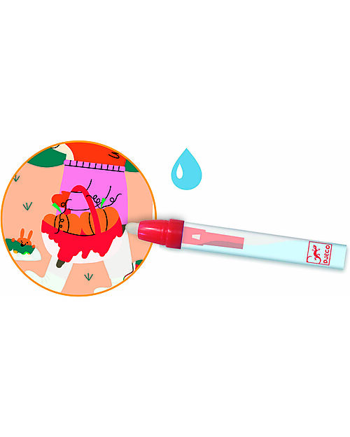 Djeco Disegni Da Colorare Magici con Penna ad Acqua - 4 Stagioni Disegnare e Colorare