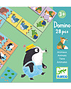 Djeco Domino in Legno degli Animali - 28 pezzi Giochi Montessoriani