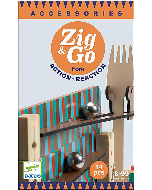 Djeco Domino Zig&Go Fork 14 pezzi - Crea Circuiti per Biglie! Giochi STEM