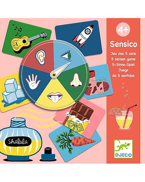 Djeco Gioco da Tavolo Sensico - Memoria Sensoriale - 34 Carte Elementi Giochi da Tavolo
