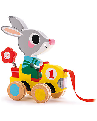 Djeco Gioco da Tirare, Coniglietto - Legno Trainabili