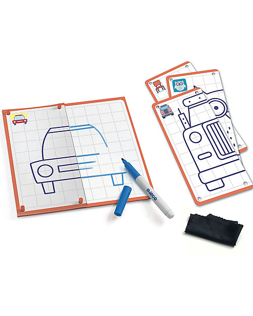 Djeco Gioco delle Simmetrie Step by Step - Completa il Disegno! Disegnare e Colorare