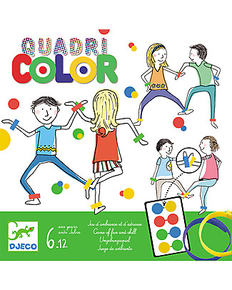 Djeco Gioco di Abilità Quadri Color - Abbina i Colori ai Polsi e alle Caviglie! Giochi Creativi