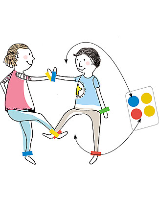 Djeco Gioco di Abilità Quadri Color - Abbina i Colori ai Polsi e alle Caviglie! Giochi Creativi