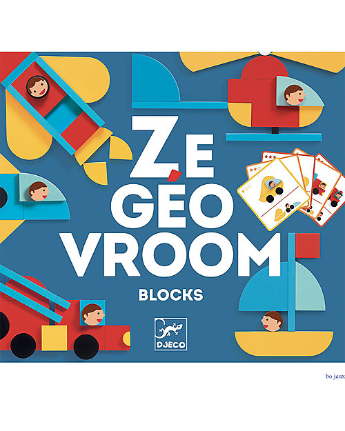 Djeco Gioco di Costruzioni Ze Geo Vroum - Crea Veicoli! Costruzioni in Legno