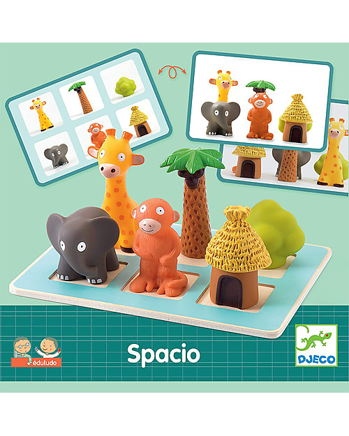 Djeco Gioco di Orientamento Spaziale Eduludo - Posiziona gli Animali Giochi da Tavolo