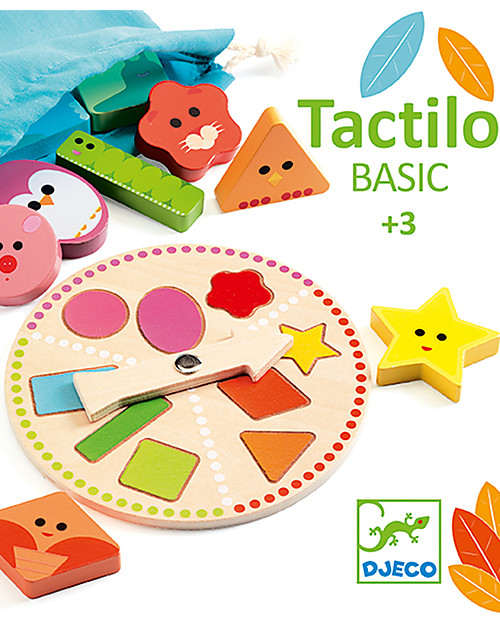 Djeco Gioco di Riconoscimento Tattile Tactilo Basic - Trova le Figure! Giochi Montessoriani