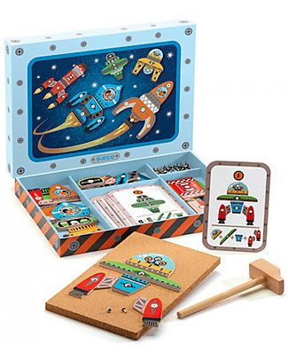 Djeco Gioco Educativo dello Spazio, Tap Tap Space - Legno e Sughero Far finta di