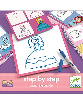 Djeco Gioco Educativo Eduludo Step By Step, Josephine & co - Impara a disegnare! Colorare