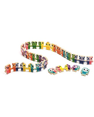 Djeco Gioco Educativo in Legno Domino Up - Un coloratissimo domino per i più piccoli! Giochi Montessoriani