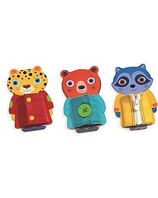 Djeco Gioco Educativo Ziptou - Apri e Chiudi il Cappotto! Giochi Montessoriani