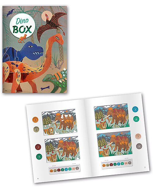 Djeco Gioco Multiattività Dino Box - 6 Attività Creative e Progetti Tema Dinosauri - dai 6 ai 10 anni Kit Fai Da Te