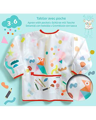 Djeco Grembiule con Tasca - Colours For Little Ones - dai 3 anni Far finta di