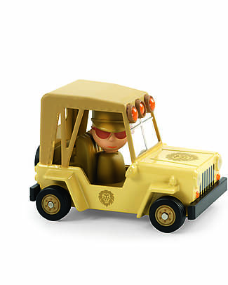 Djeco Jeep 4x4 Lion Safari - Crazy Motors - in Metallo Macchine e Trenini in Legno