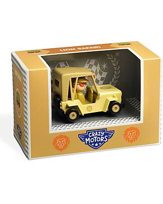 Djeco Jeep 4x4 Lion Safari - Crazy Motors - in Metallo Macchine e Trenini in Legno