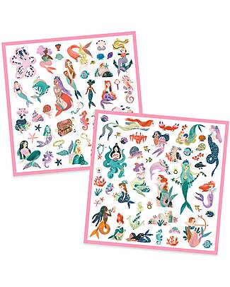 Djeco Kit 160 Adesivi - Sirene Scintillanti - 4+ anni Adesivi e Timbri
