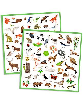 Djeco Kit 160 Adesivi - Tema Fauna - dai 4 ai 7 anni Adesivi e Timbri