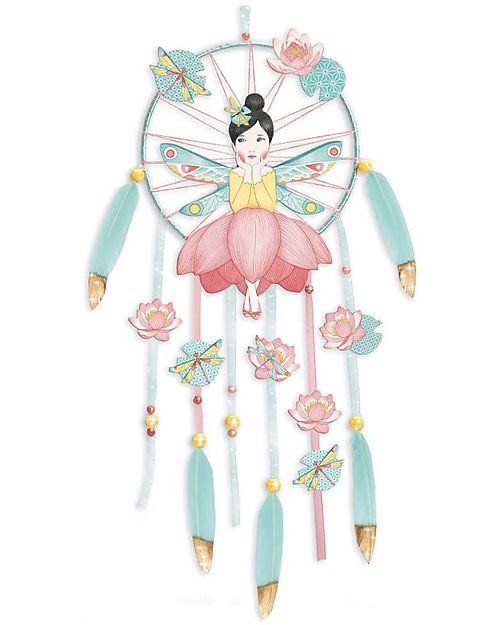 Djeco Kit Creativo Acchiappasogni Fata del Loto - Carta Certificata FSC Kit Fai Da Te