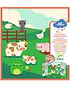 Djeco Kit Creativo con Adesivi Riposizionabili - Animali della fattoria - 18m+ Adesivi e Timbri