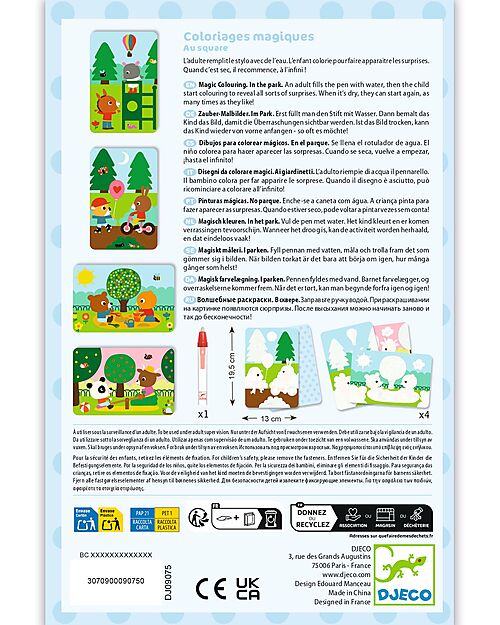 Djeco Libro da Colorare ad Acqua - Scopri Magia e Colori Che Cambiano - 18m+ Disegnare e Colorare