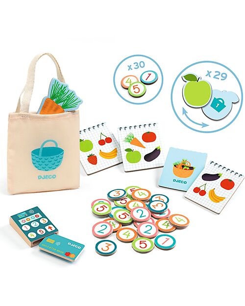 Djeco Léa & Milo Piccolo Mercato - In Legno Certificato - 4 + Anni Far finta di