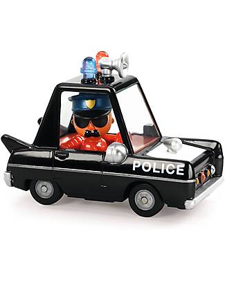 Djeco Macchinina della Polizia - Hurry Police - Crazy motors - in Metallo Macchine e Trenini in Legno