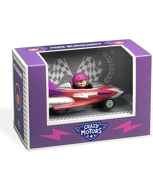 Djeco Macchinina Miss Burgundy - Crazy Motors - in Metallo Macchine e Trenini  in Legno
