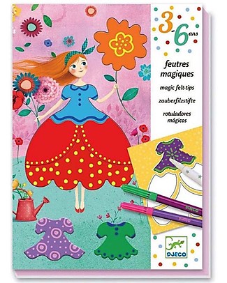 Djeco Magic Colouring, i Vestiti di Mary - Colora con i Pennarelli Magici! Colorare