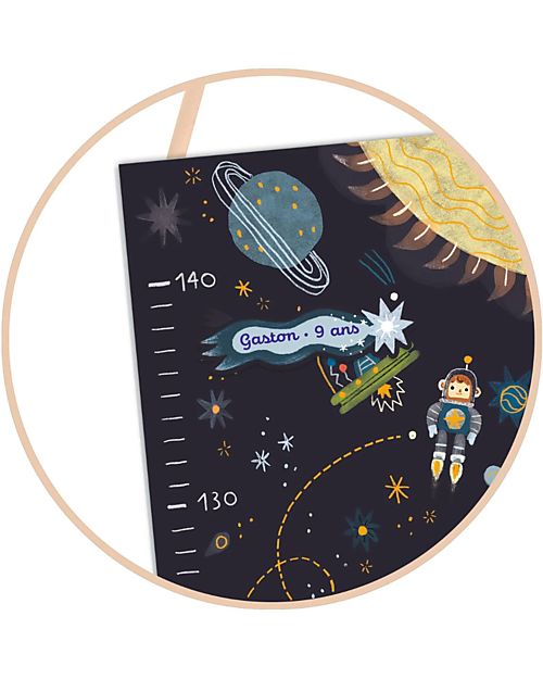 Djeco Misuratore d'altezza per Bambini - Spazio - Fino a 1,40 m Decorazioni da Parete