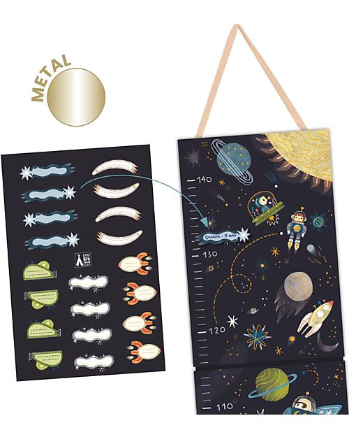 Djeco Misuratore d'altezza per Bambini - Spazio - Fino a 1,40 m Decorazioni da Parete
