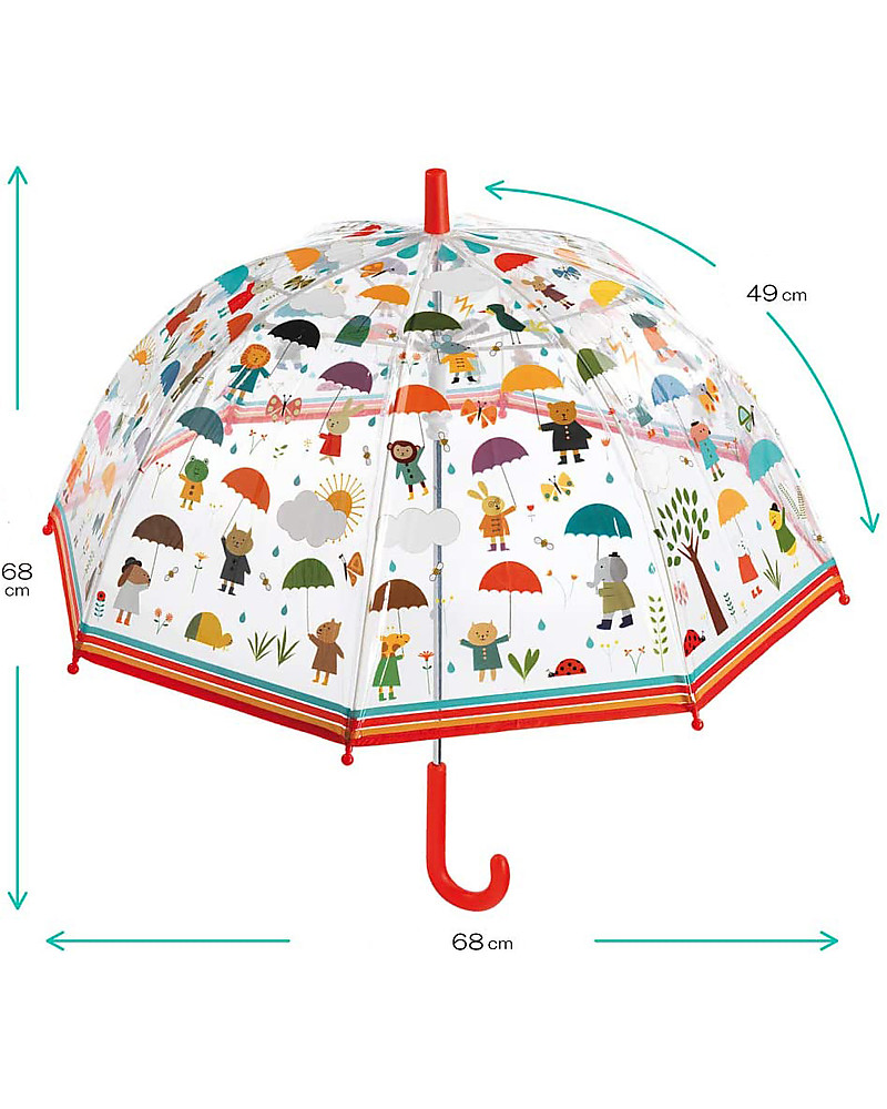 Ombrello Trasparente Pvc Protegge Pioggia Sole Bambini Bimbi dfh