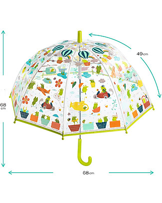 Djeco Ombrello per Bambini - Rane - con Sistema Anti Pizzico Ombrelli