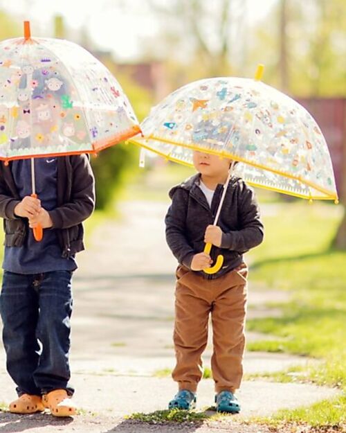 Djeco Ombrello Trasparente con Sistema di Protezione - Design Spaziale Ombrelli