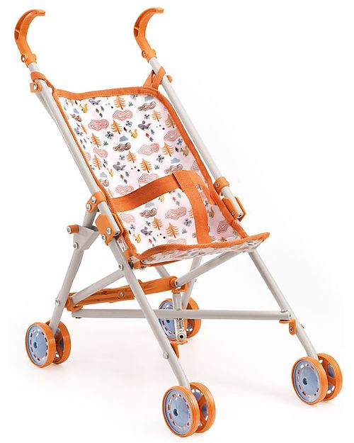 Djeco Passeggino Forest per Bambola Pomea - 54cm - Chiusura ad Ombrello Carrozzine per Bambole